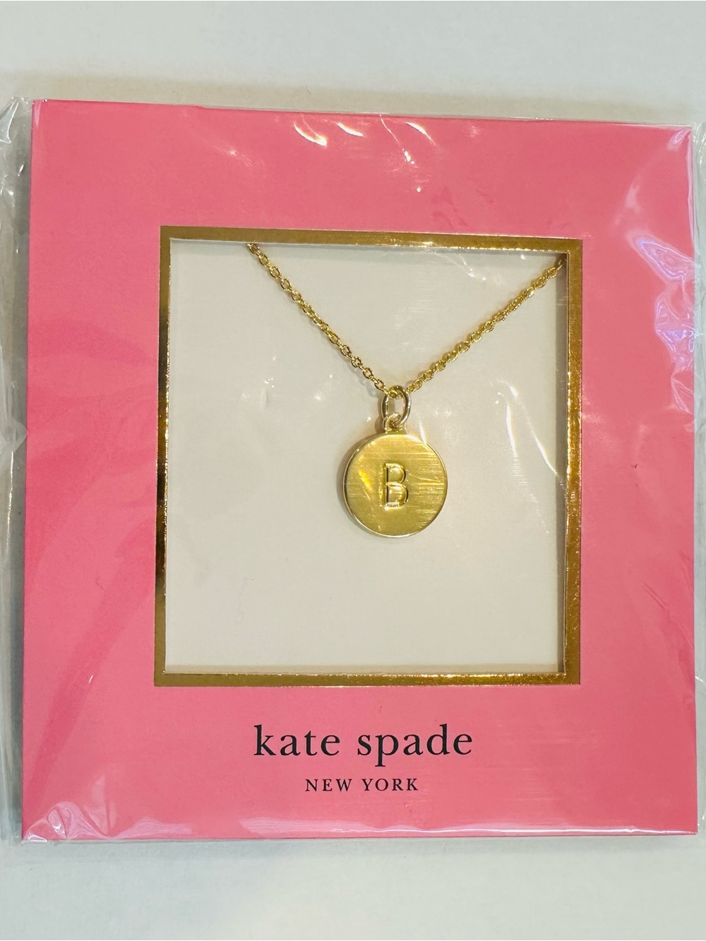Kate Spade Initial “B” Gold Mini-Pendant Necklace, NWT